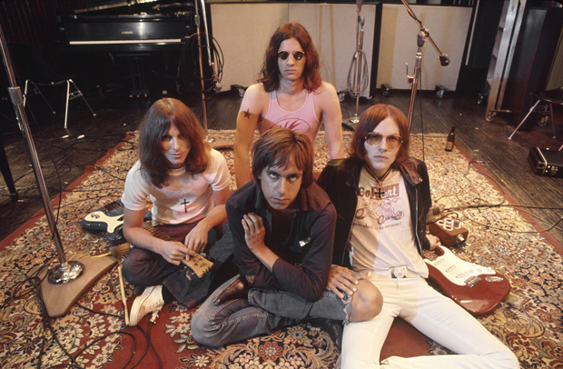 LOS ANGELES - MAY 23: Iggy the Stooges (L-R Dave Alexander, Iggy Pop in front, Scott Asheton in back and Ron Asheton) pose for a portrait at Elektra Sound Recorders while making their second album 'Fun House' on May 23, 1970 in Los Angeles, California. (Photo by Ed Caraeff/Getty Images)
